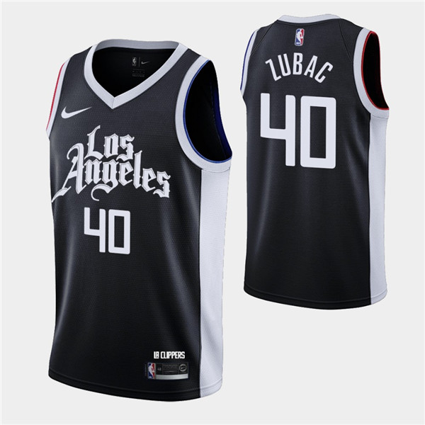 Men's Los Angeles Clippers #40 Ivica Zubac Black 2020-21 City Edition Stitched NBA Jersey